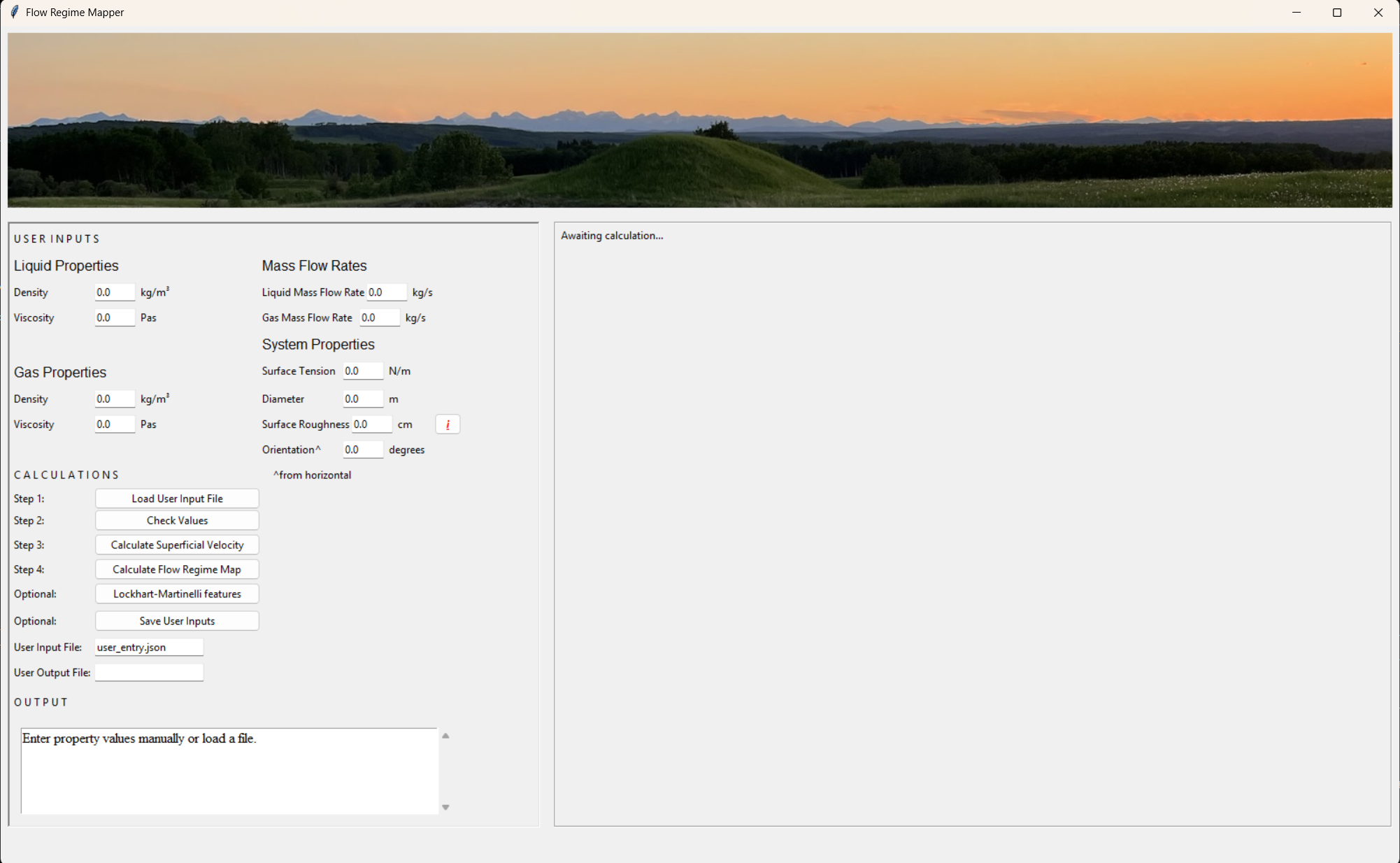 Self developed software for flow regime mapping